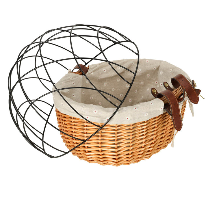 Cykelkurv i rattan med metalramme