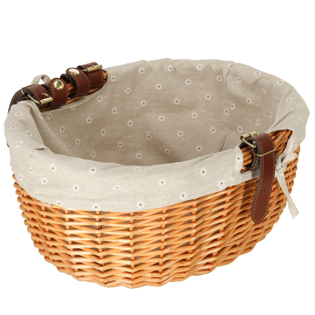 Cykelkurv i rattan med metalramme