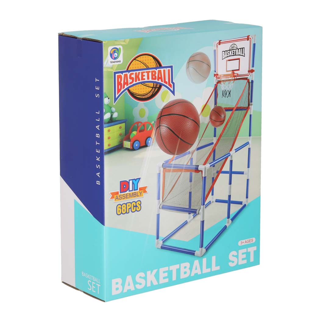 Basketball sportsarkadespil bærbar basketball pumpe med 2 bolde.