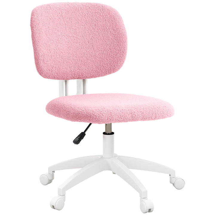 Kontorstol, computerstol, drejelig, højdejusterbar, 48 cm x 53 cm x 80-90 cm, pink