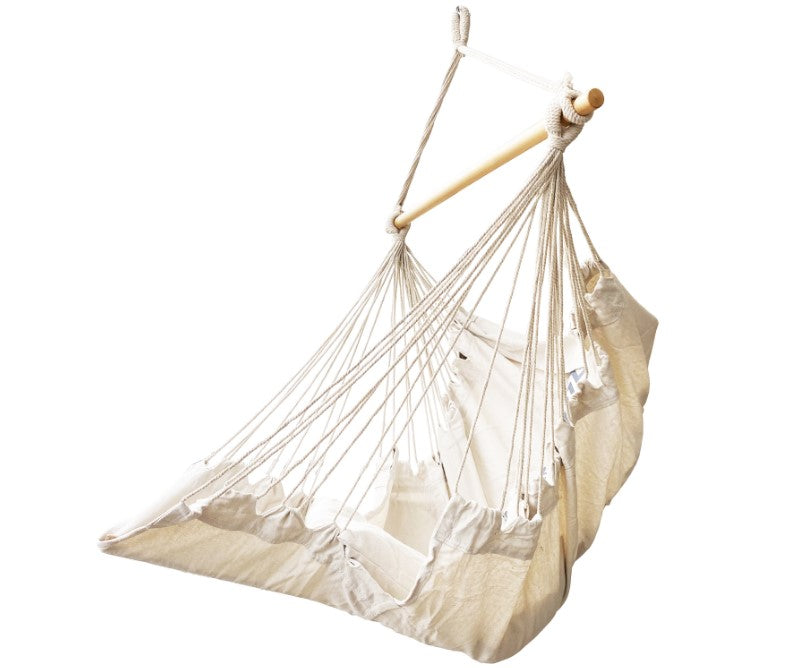 Brasiliansk stol med fodstøtte, hængegynge 130 cm beige