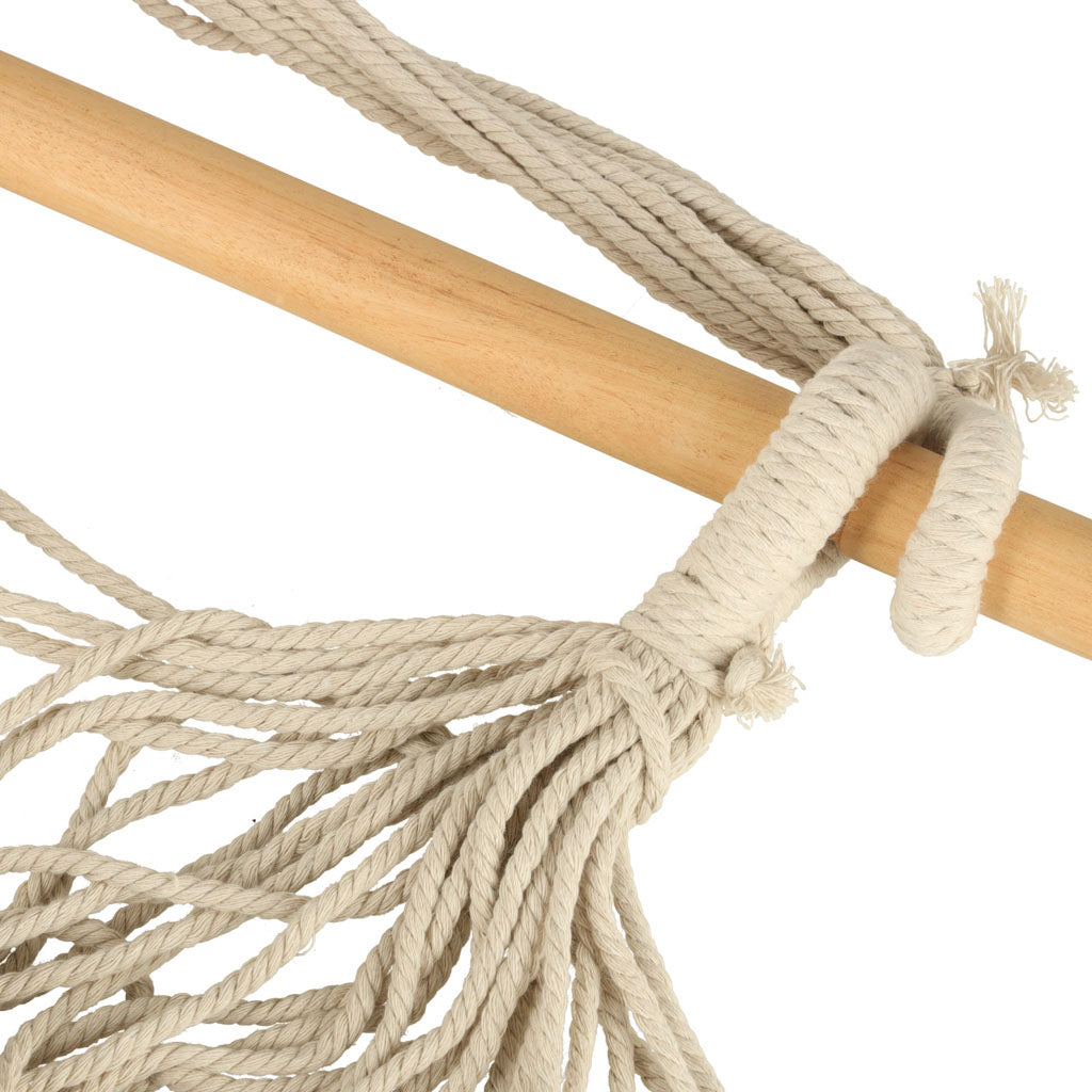 Brasiliansk stol med fodstøtte, hængegynge 130 cm beige