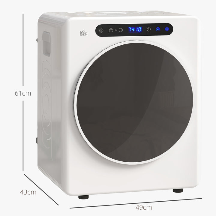 Tørretumbler, 6 programmer, 40-60°c, 4 kg kapacitet, kompakt, touch-betjening, hvid