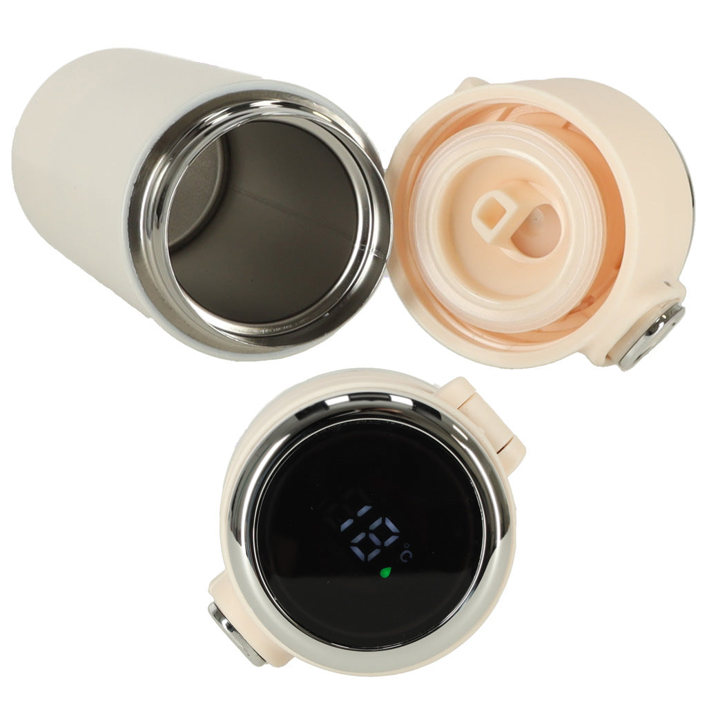 Termokrus med mundstykke LED termokande 420ml beige