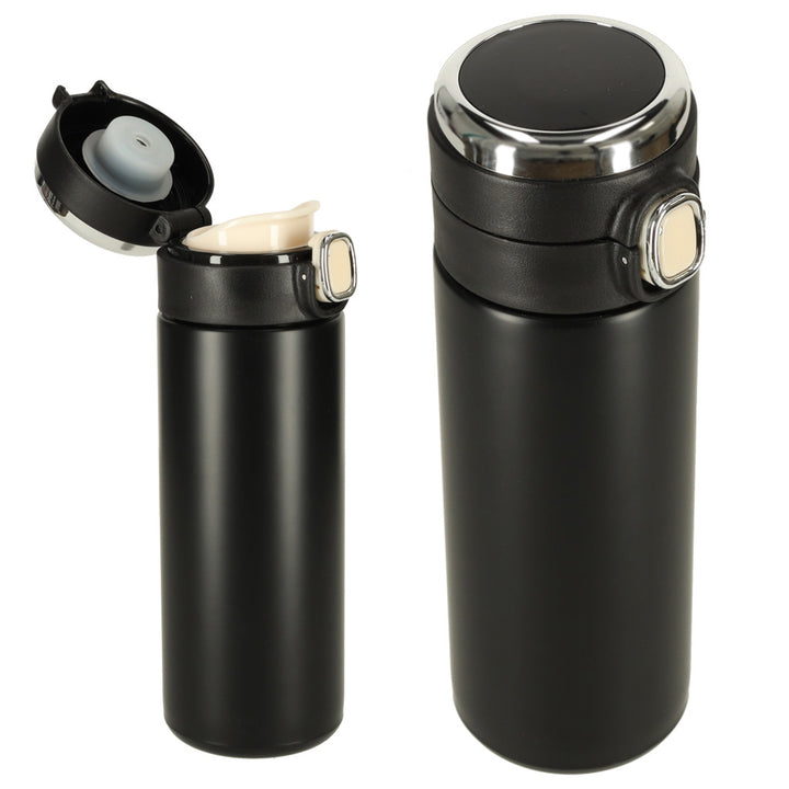 LED termokande med mundstykke, sort, 420 ml