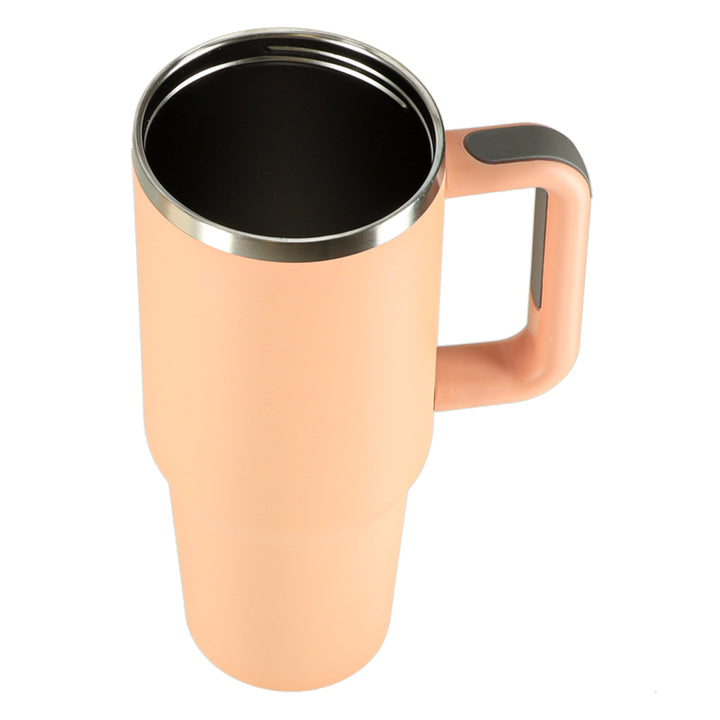 Termokrus med sugerør og hank termokande 1200ml pudderrosa