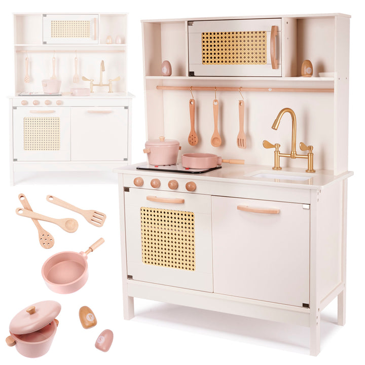 MDF retro trækøkken til børn med BOHO-tilbehør