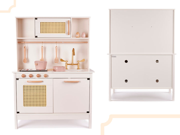 MDF retro trækøkken til børn med BOHO-tilbehør