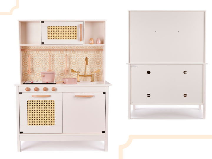 MDF retro trækøkken til børn med BOHO-tilbehør