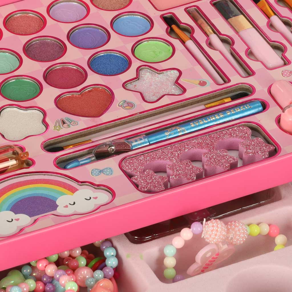 Bryst makeup og neglesæt makeup kosmetik skygger lak skuffer havfrue