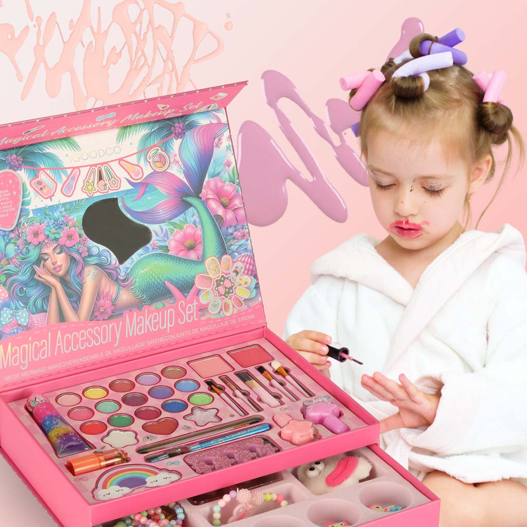 Bryst makeup og neglesæt makeup kosmetik skygger lak skuffer havfrue