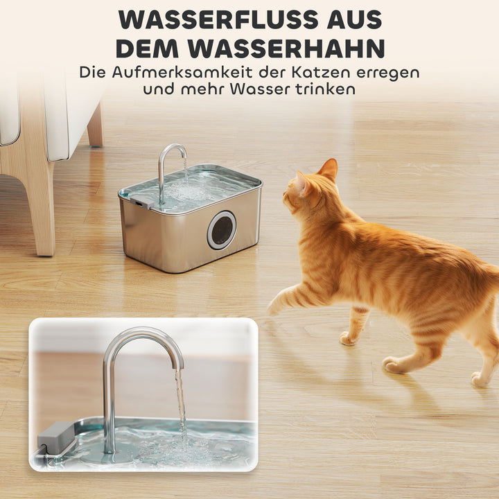 Kattefontæne 3,2l drikkefontæne til katte med stille pumpe og aktivt kulfilter
