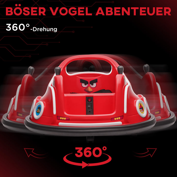 Børne-kofangerbil, 360° rotation, til 3-5 år, med fjernbetjening, musik, rød