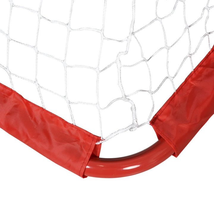 Fodboldmålsæt, 2 foldbare minimål, metalramme, inklusive værktøj, 90 x 36 x 60 cm, rød