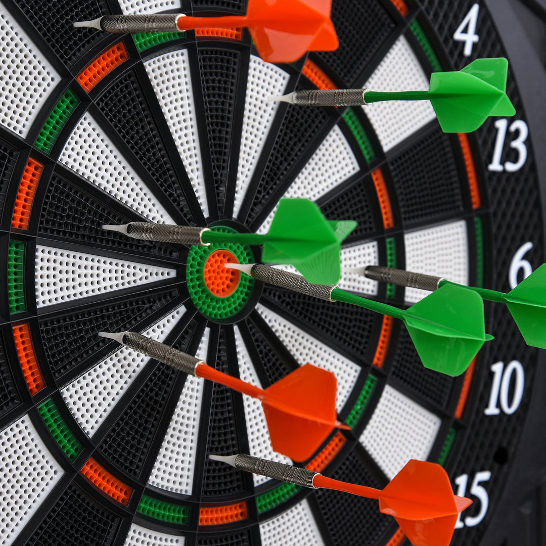 Elektronisk dartskive dartskive med stemmemeddelelser engelsk stemme led-displays 12 dart 27 spil 216 variationer dartmaskine med døre dartskivesæt til op til 8 spillere