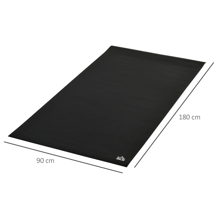 Skridsikker gulvmåtte til fitnessudstyr, 6 mm tyk, 80 x 90 cm, sort