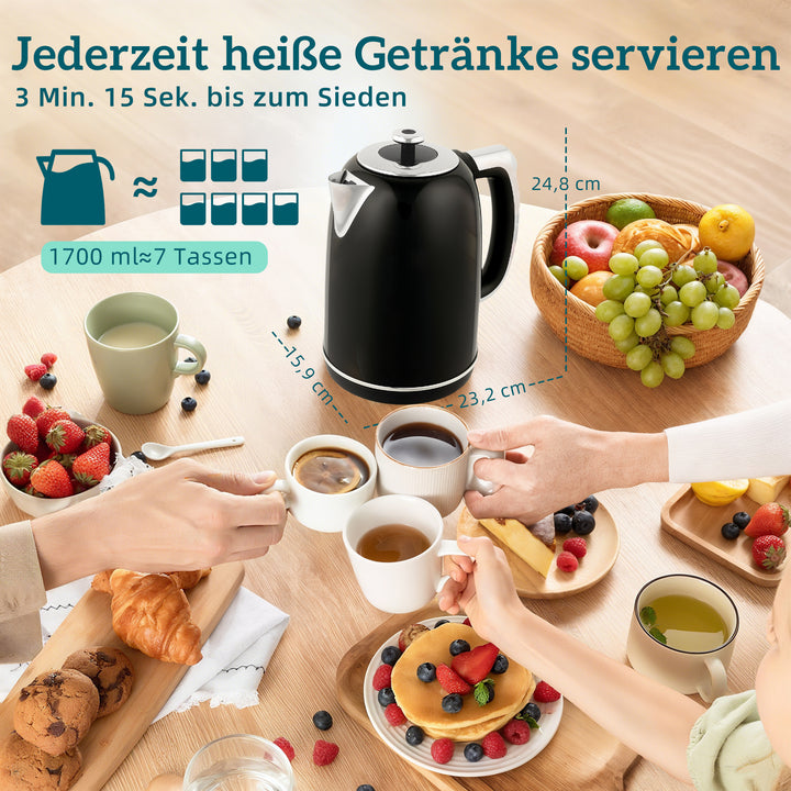 Kedeltoastersæt med 2 skiver brødrister, sort