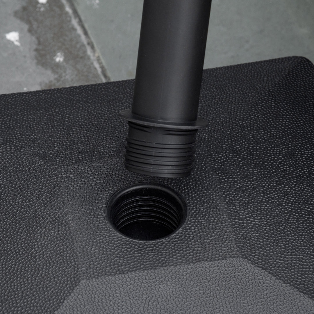 Parasolfod, fyldbar op til 20 kg, parasol med hjul, parasolstativ til parasolstænger 22-38 mm, parasolfod til have, terrasse, balkon, sort