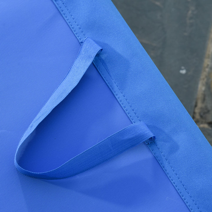 Solseng, foldbar, justerbar ryglæn, rustfri metalramme, 187 x 55 x 24 cm, blå