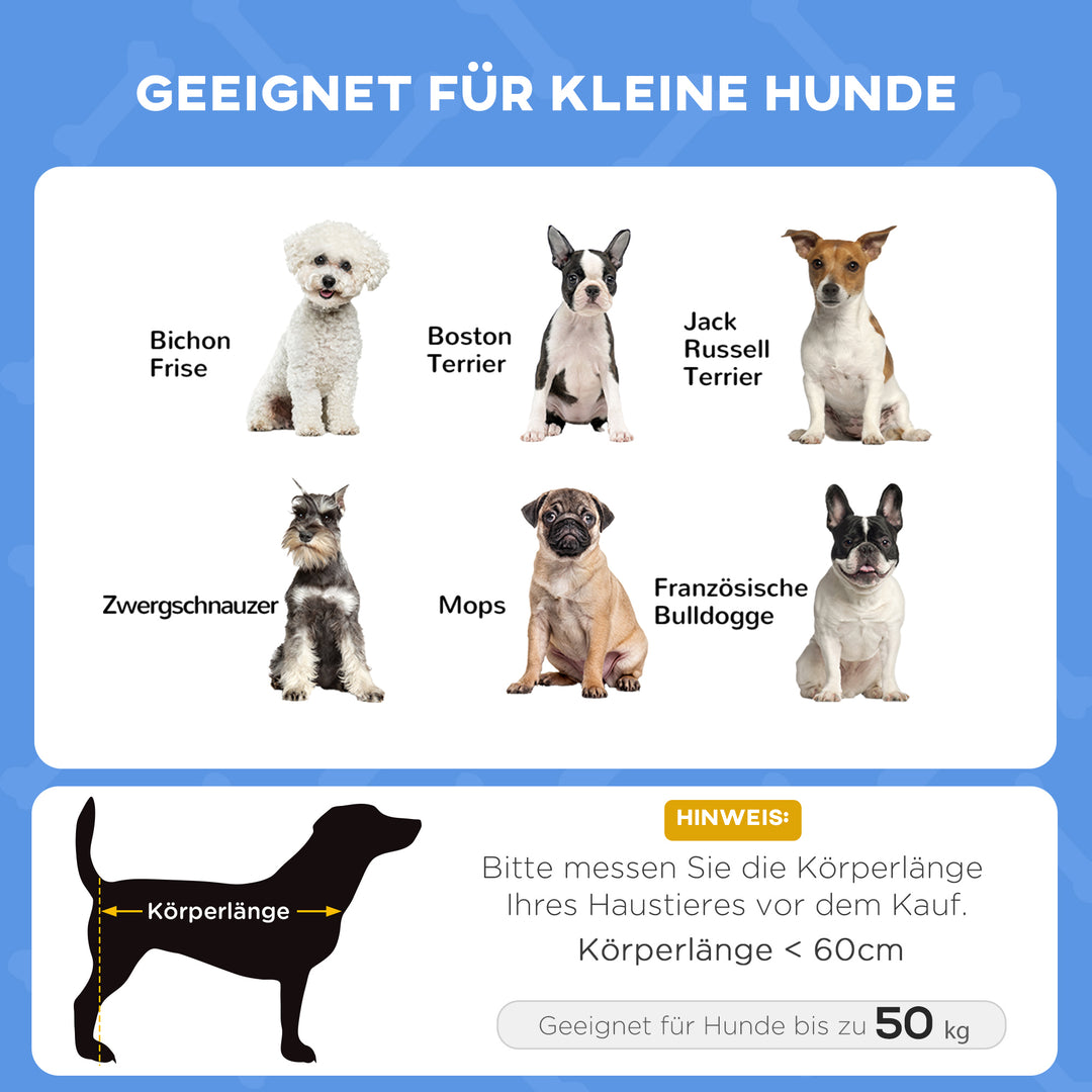 Kæledyrsseng udendørs hundeseng, vejrbestandig, med baldakin, 61 cm x 46 cm x 62 cm, blå + sort