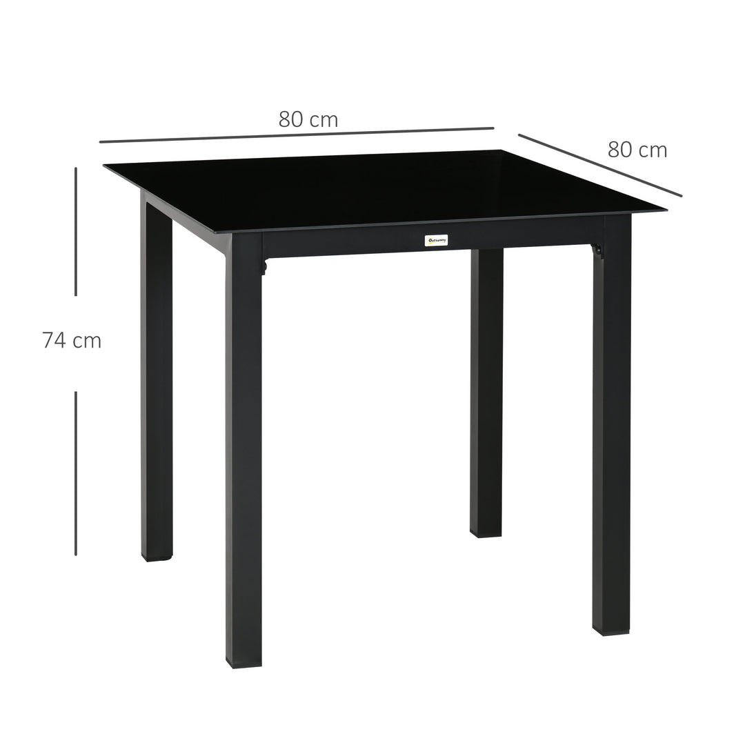 Havebord, udendørs bord, udendørs loungebord, vejrbestandig, 80 x 80 x 74 cm, sort