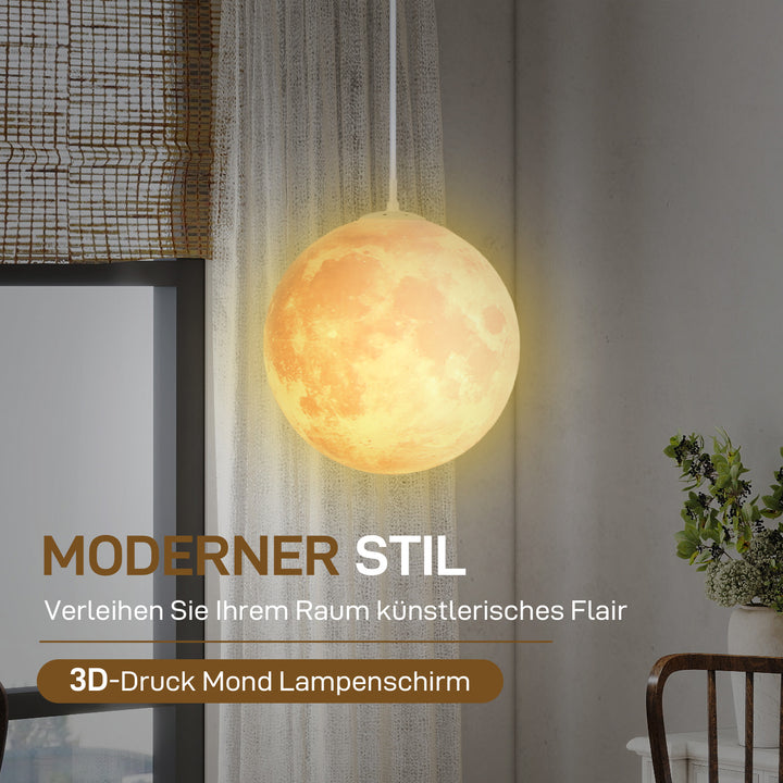 Månelampe, 3d-print, app-styring, musikkompatibel, forskellige lystilstande, hvid