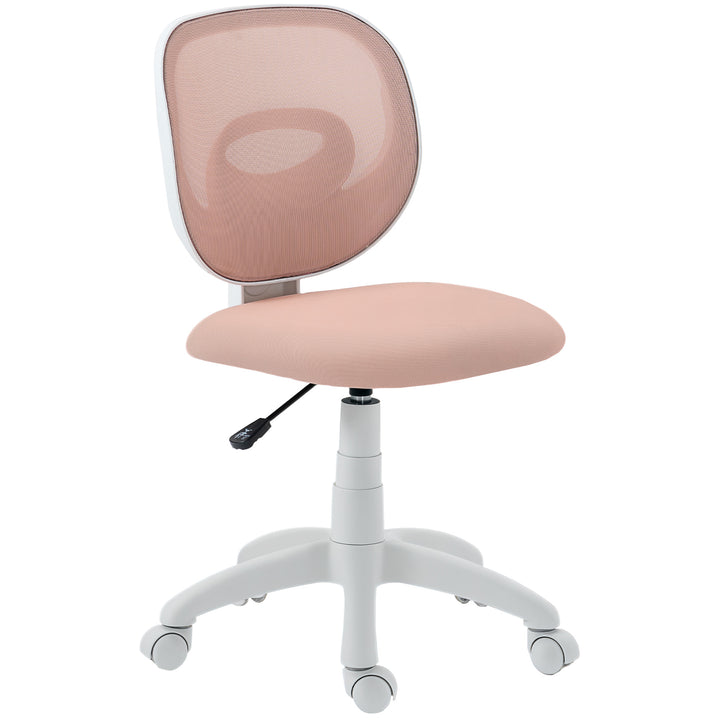Ergonomisk kontorstol med C-formet rygstøtte, højdejusterbar, pink