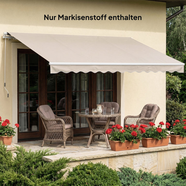 Reservestof til markise – soltag UPF 50+ til 3,5 x 2,5 m ramme, cremehvid