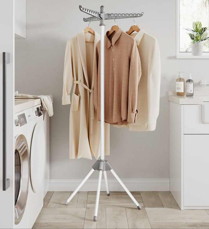 Foldbart 360° tørrestativ i rustfrit stål – pladsbesparende design