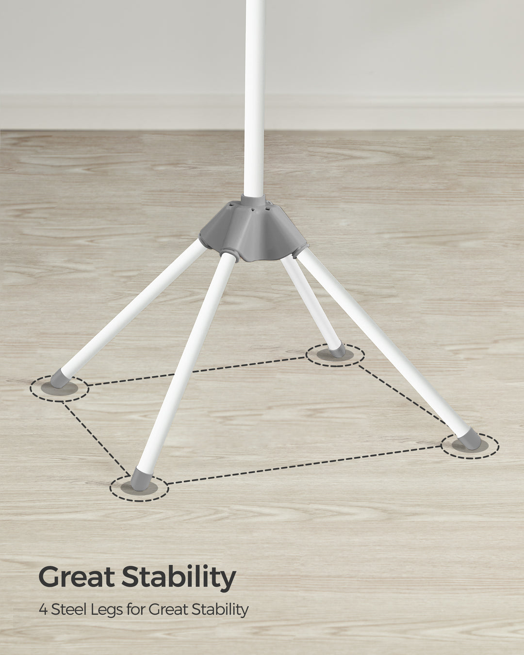 Foldbart 360° tørrestativ i rustfrit stål – pladsbesparende design