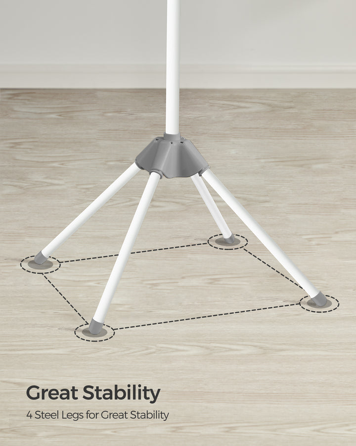 Foldbart 360° tørrestativ i rustfrit stål – pladsbesparende design