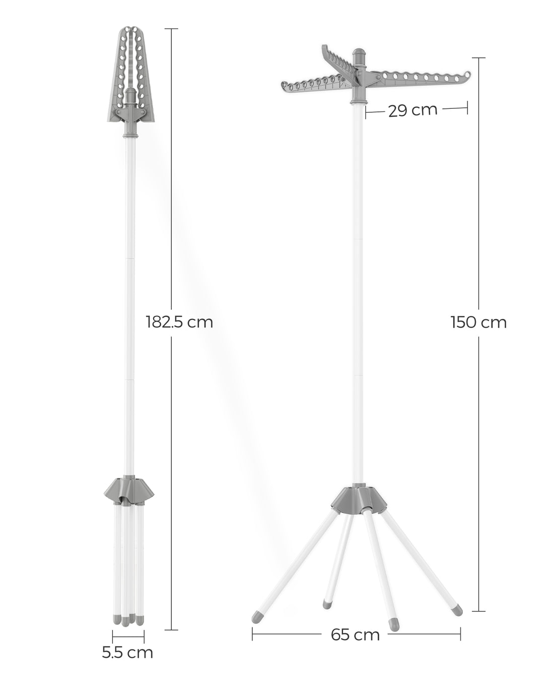 Foldbart 360° tørrestativ i rustfrit stål – pladsbesparende design