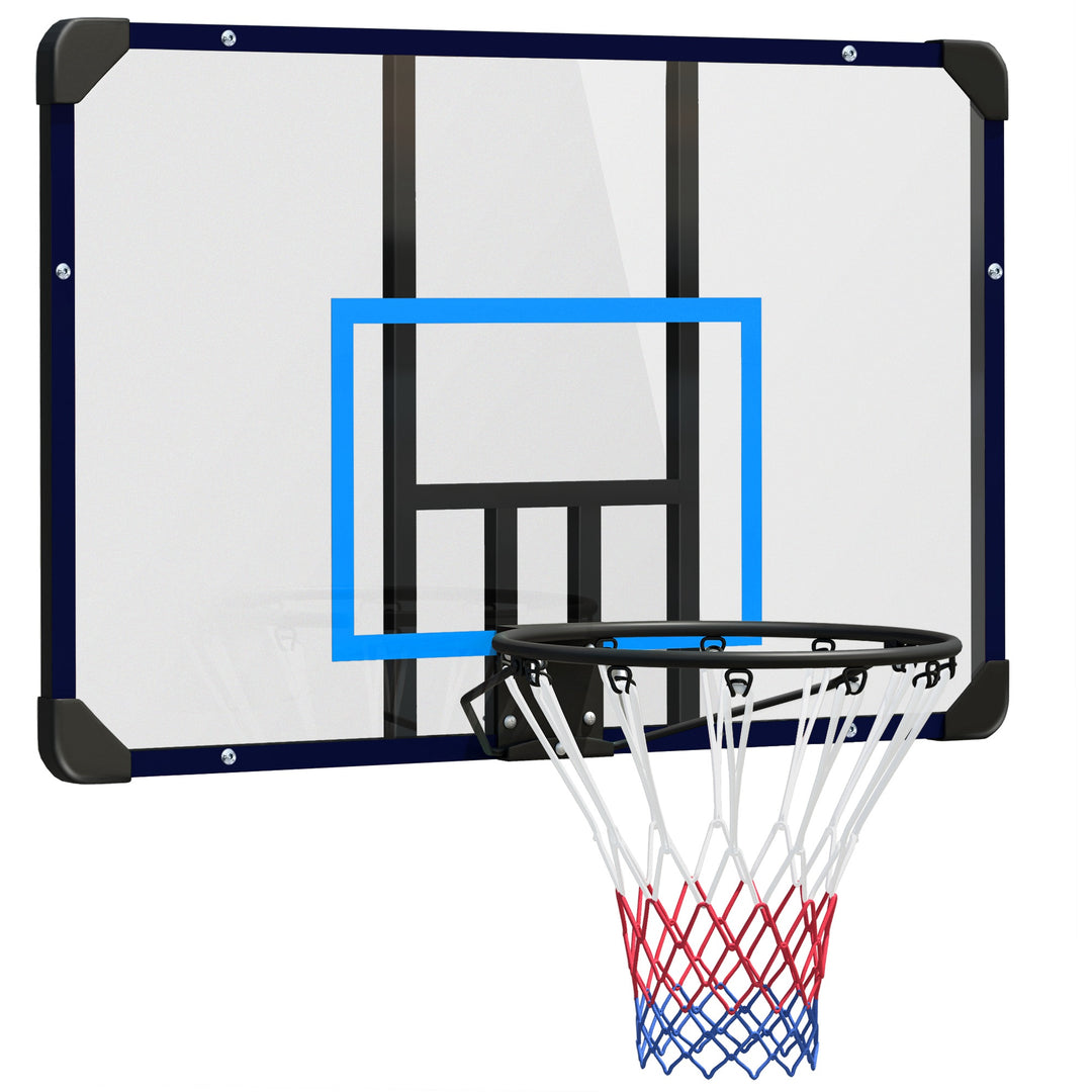Basketballkurv, universal vægbeslag, rivefast net, ramme i rustfrit stål, 113 x 61 x 73 cm
