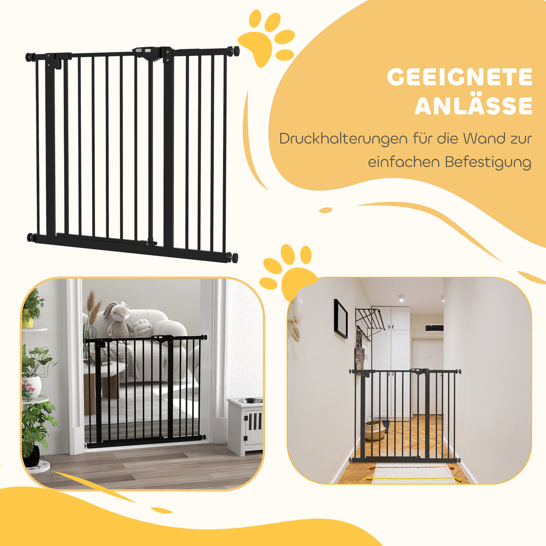 Hundegitter, kæledyrsgitter, metal, plast, 74-80/87-94 cm, sort
