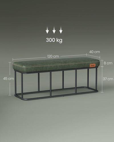 Soveværelsesbænk, kan bære op til 300 kg, Skovgrøn