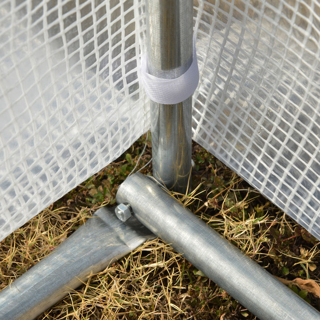 Tunneldrivhus, walk-in, rullevægge, lynlåsdør, galvaniseret stålramme, 4 x 3 x 2 m, hvid