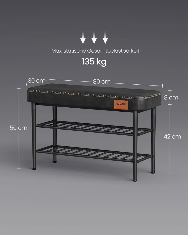 Opgrader din Entré med denne Skobænk - 80x30x50 cm, sort