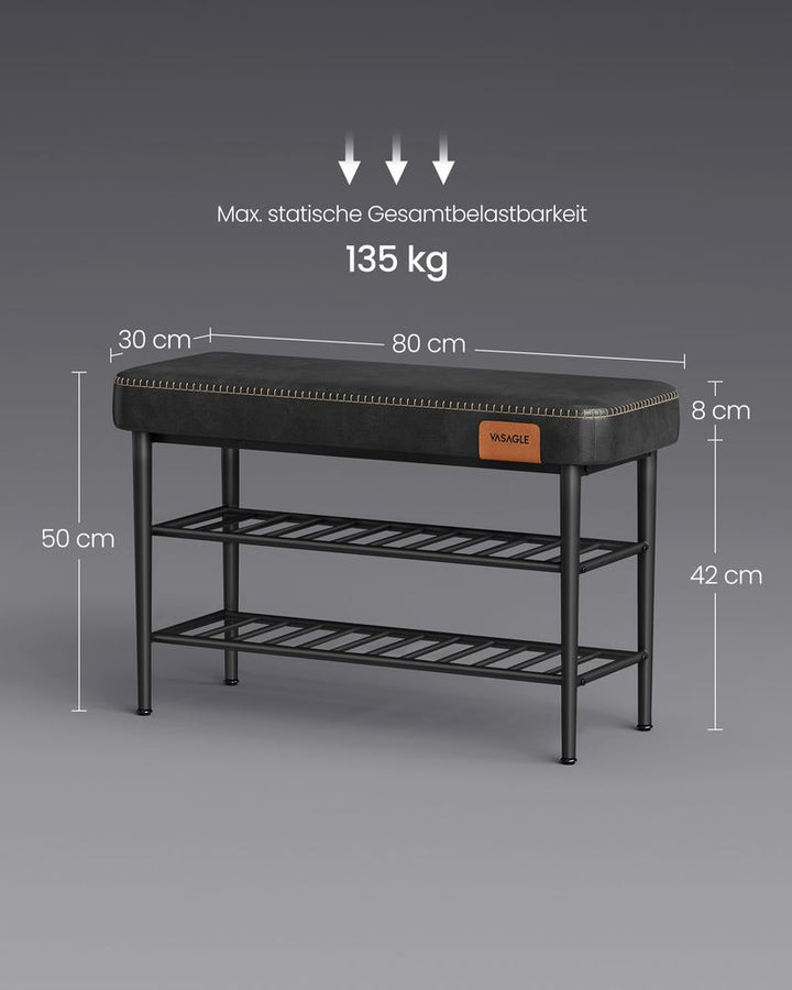 Opgrader din Entré med denne Skobænk - 80x30x50 cm, sort