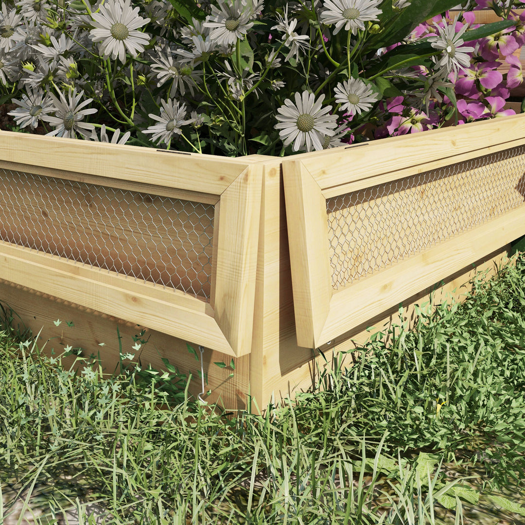 Hævet bed/plantekasse/urtehave, vejrbestandig, 1 espalier, 183 x 98,5 x 95 cm, naturlig