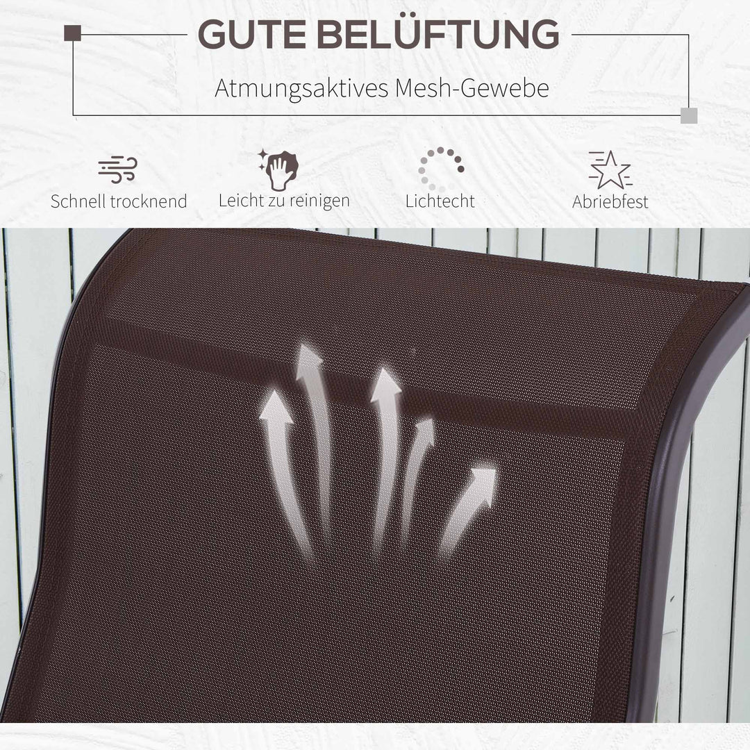 Havegyngestol, havestol, afslapningsstol, havegynge, metalgyngestol til have, terrasse, balkon, Texteline Brun, 60 x 78 x 105 cm