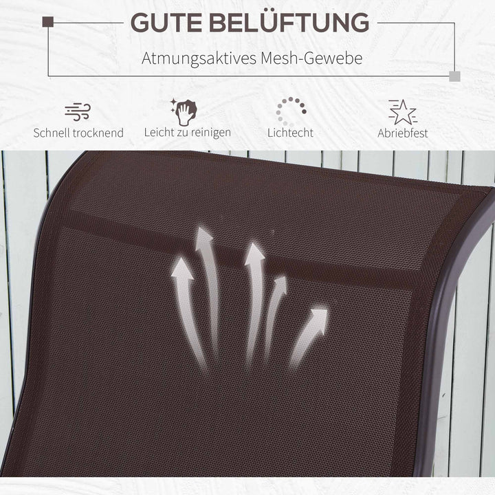 Havegyngestol, havestol, afslapningsstol, havegynge, metalgyngestol til have, terrasse, balkon, Texteline Brun, 60 x 78 x 105 cm