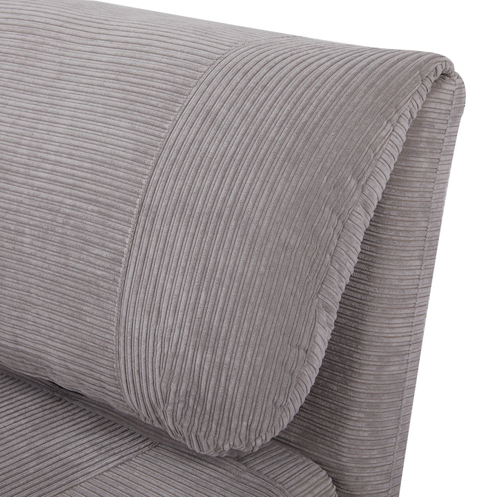 2-I-1 sovesofa gæsteseng, op til 200 kg, justerbar nakkestøtte, fløjlslook, 82 cm x 8 cm x 83 cm, grå