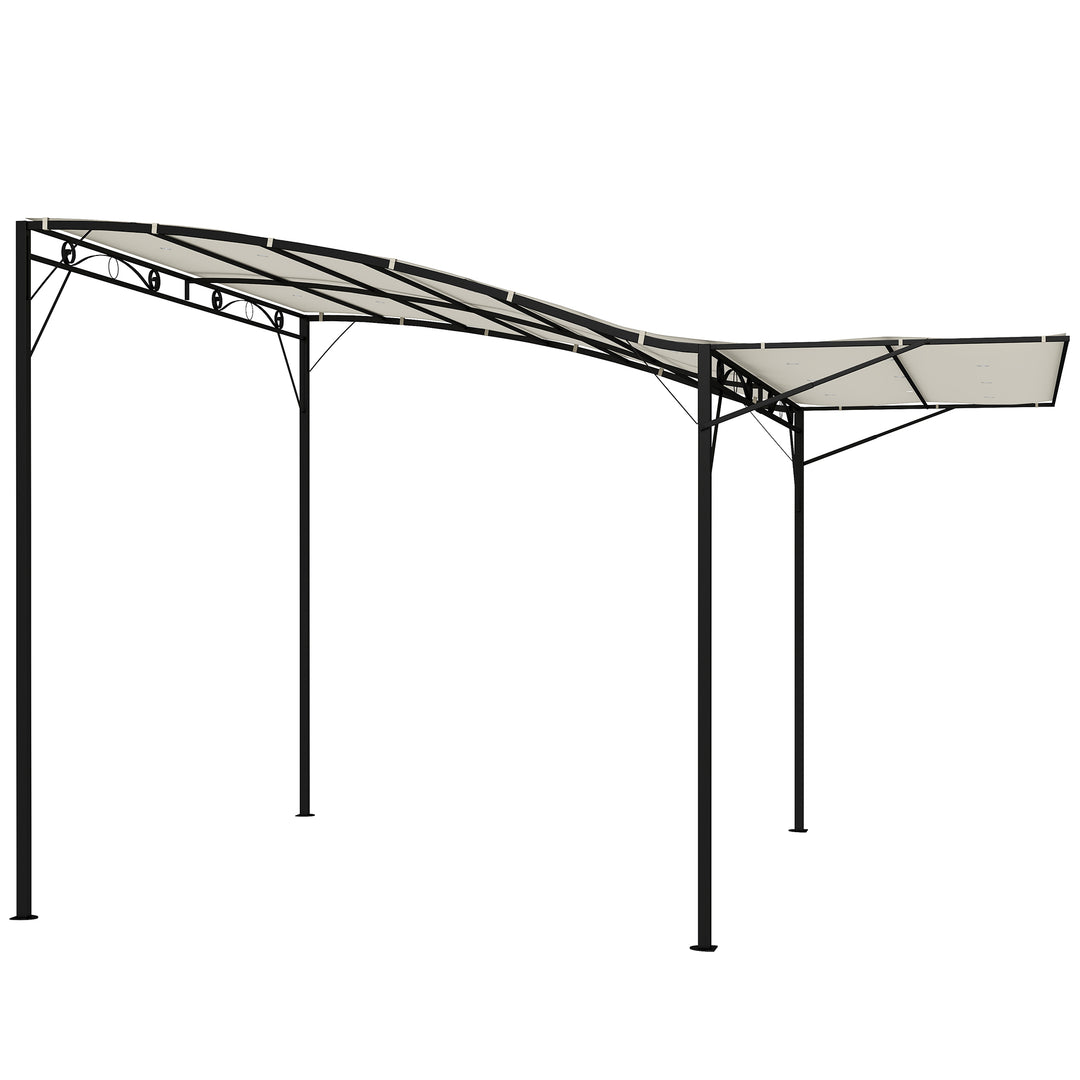 Pavillon med foldbar tagforlænger, vejrbestandig, 3 x 2,5 m, cremehvid
