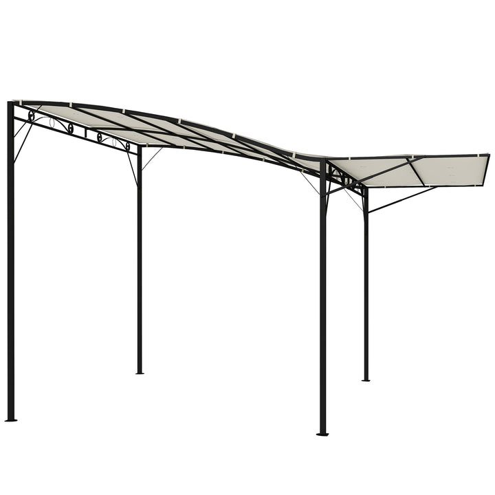 Pavillon med foldbar tagforlænger, vejrbestandig, 3 x 2,5 m, cremehvid