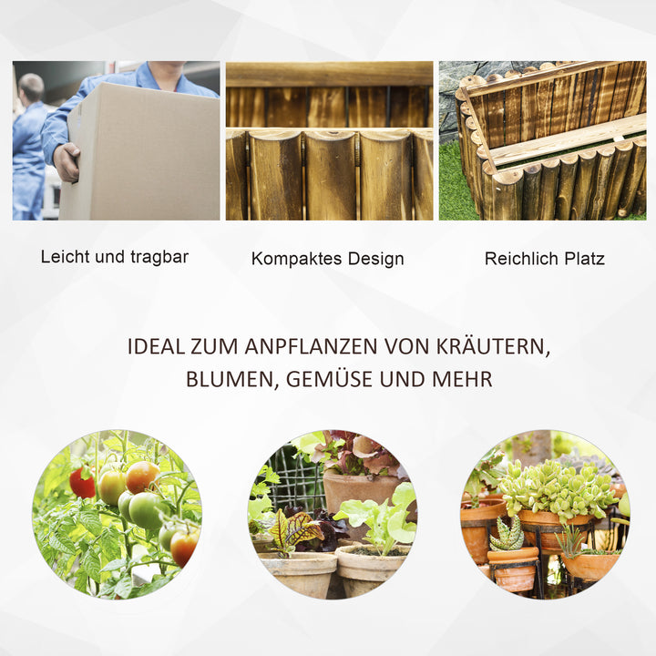 Højbedplanter urtebed grøntsagsbed blomsterkasse, grantræ 100x38,5x40 cm