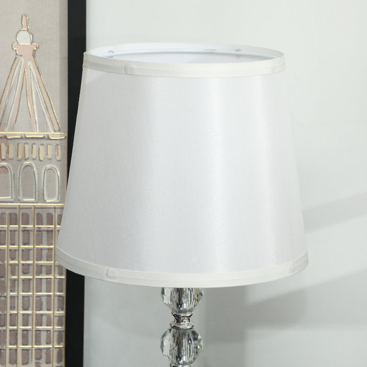Krystal bordlampe, touch afbryder, usb opladningsport, ø23x45 cm, sølv