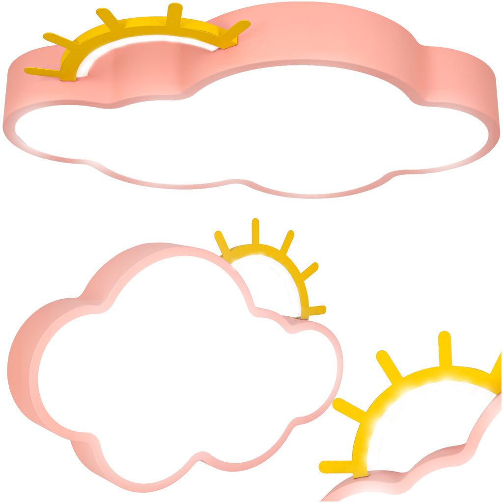 LED loftlampe til børneværelse, dæmpbar LUMELA + fjernbetjening, cloud pink