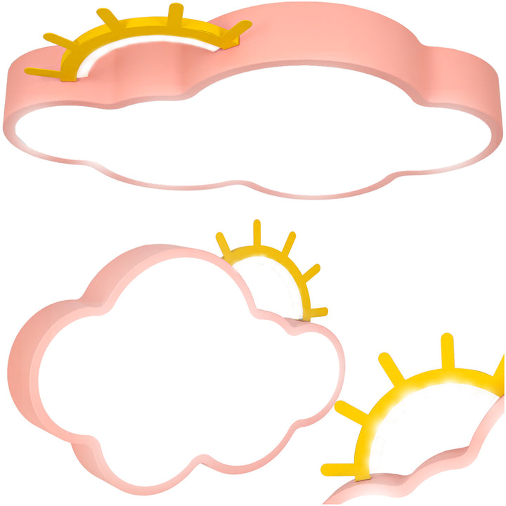 LED loftlampe til børneværelse, dæmpbar LUMELA + fjernbetjening, cloud pink