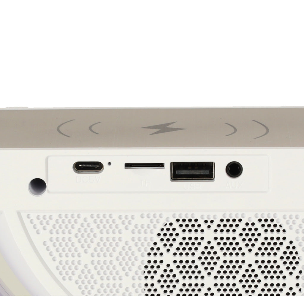 LED-lys med induktionsoplader med radio