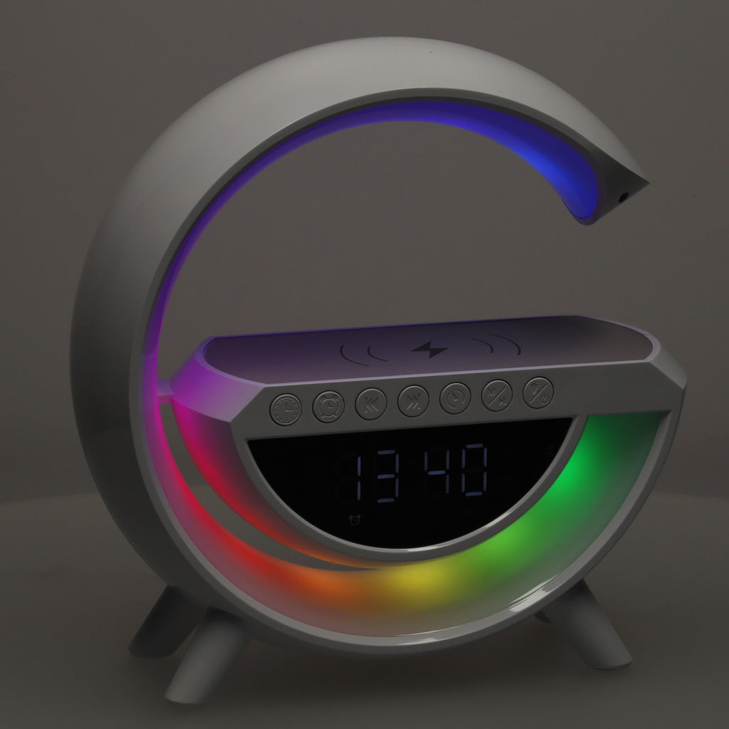 LED-lys med induktionsoplader med radio